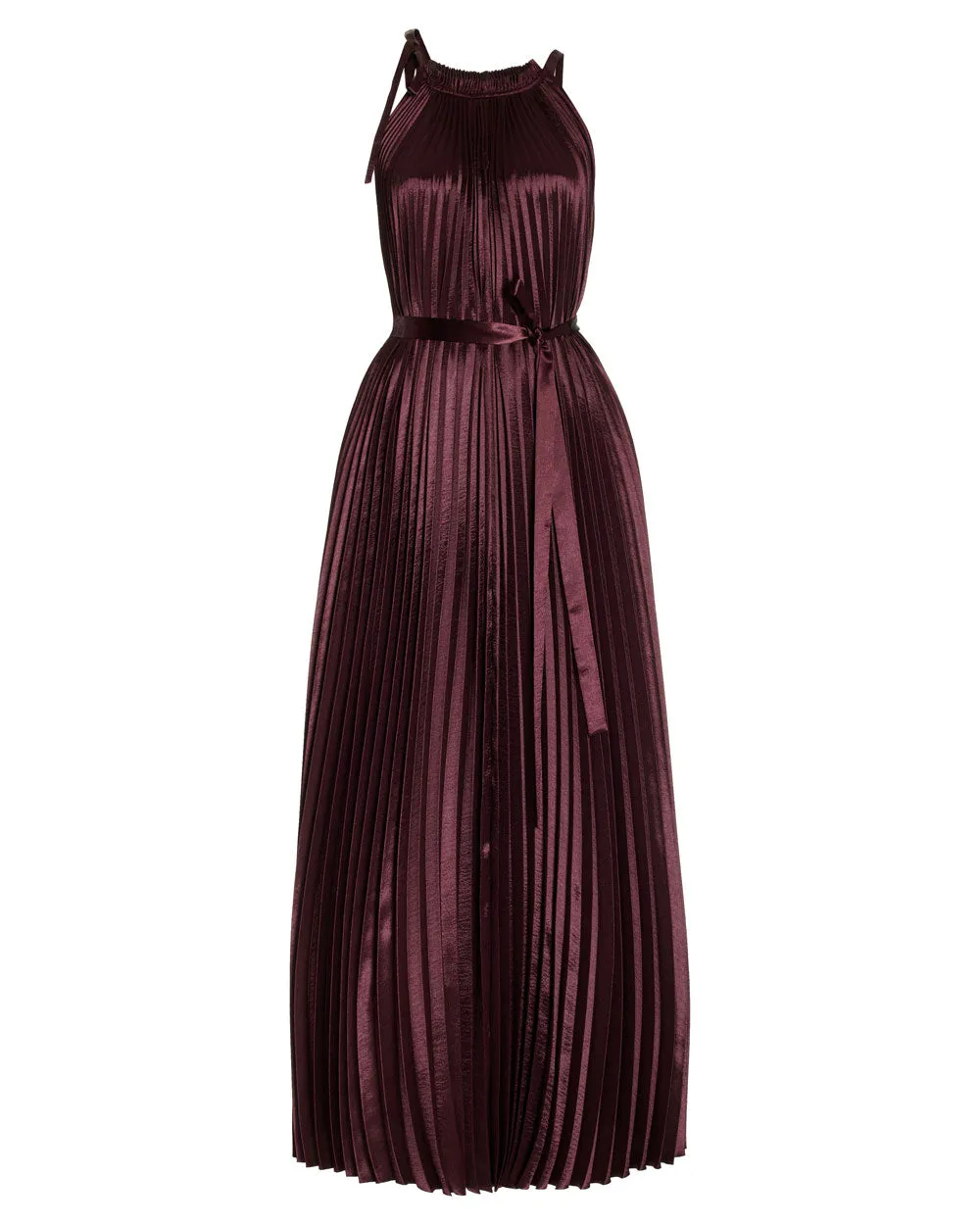 Mahogany Pleated Amiko Dress