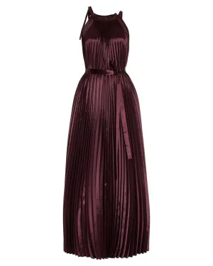 Mahogany Pleated Amiko Dress
