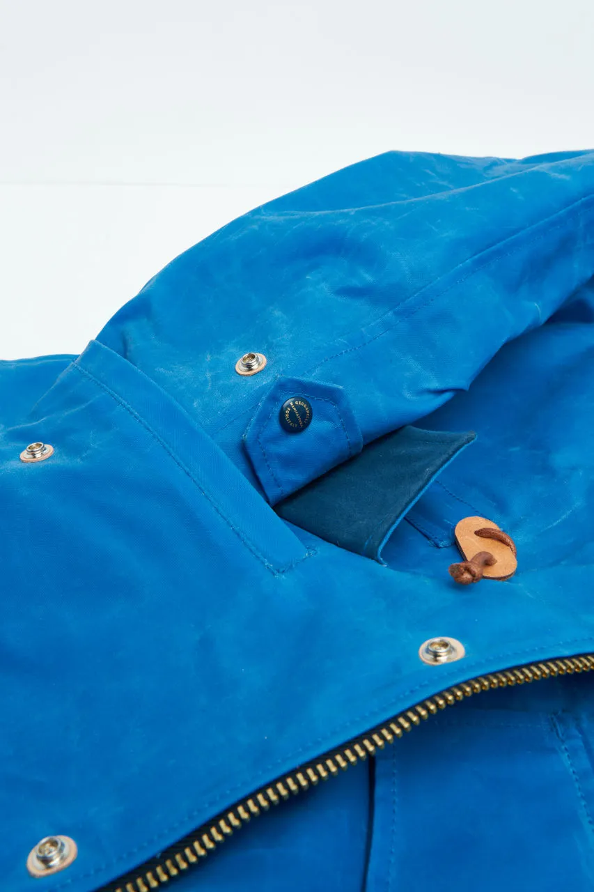 Manifattura Ceccarelli Waxed Mountain Parka Wool Padded Mid Blue