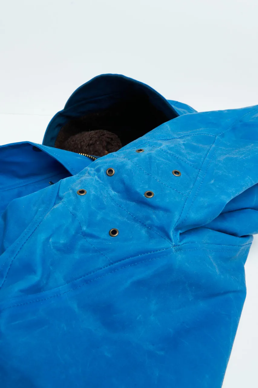 Manifattura Ceccarelli Waxed Mountain Parka Wool Padded Mid Blue