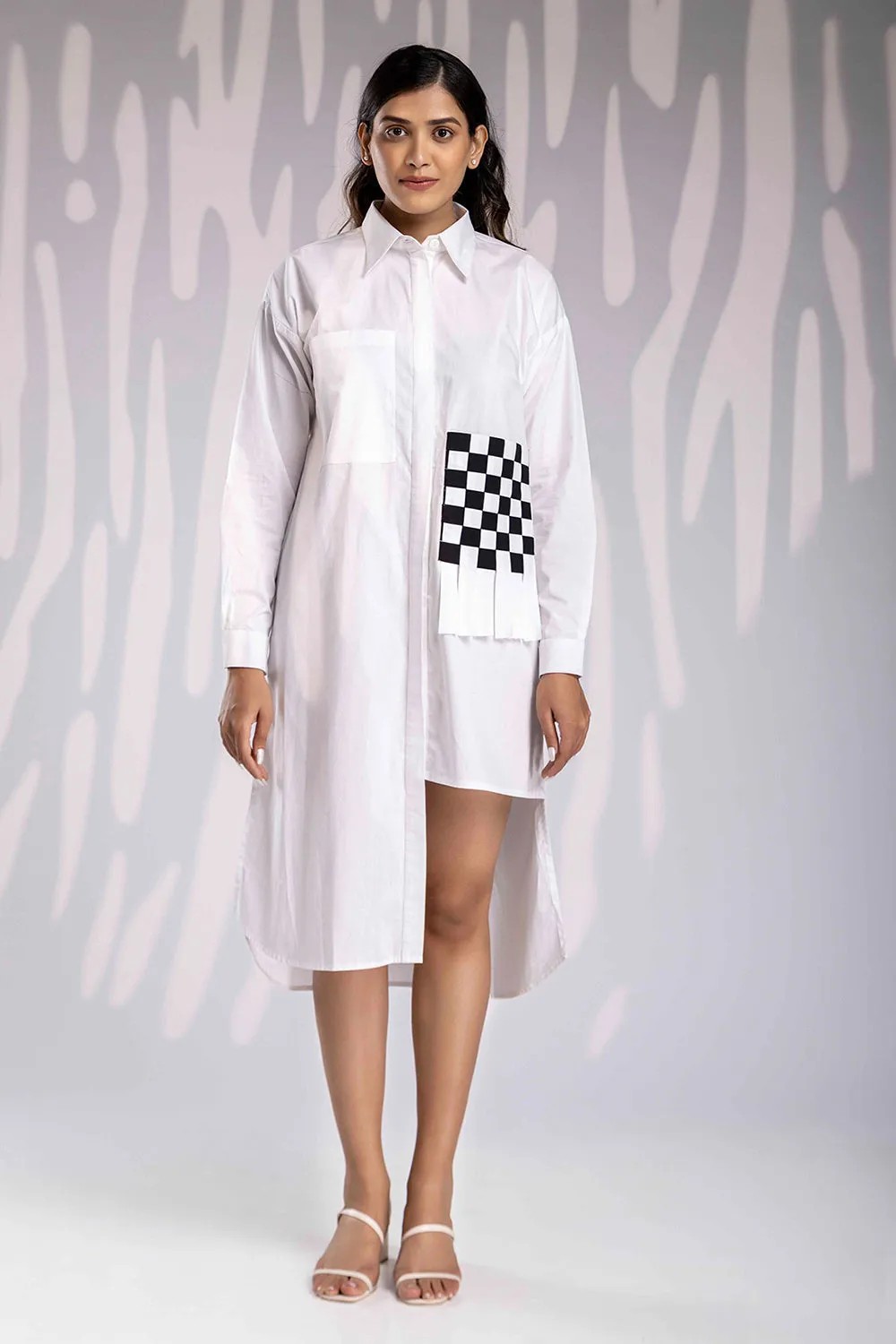 Matted Asymmetric Shirt - White