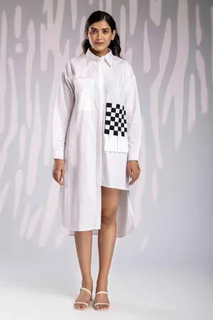 Matted Asymmetric Shirt - White