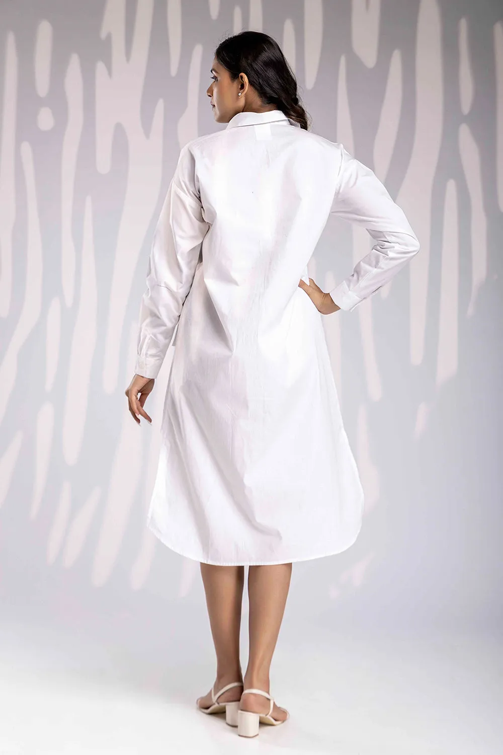 Matted Asymmetric Shirt - White