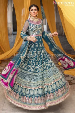 Maxi Dress Pakistani by Designer in Tea Shade #PF207