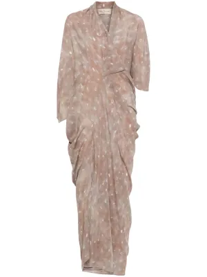 Mayu silk long dress