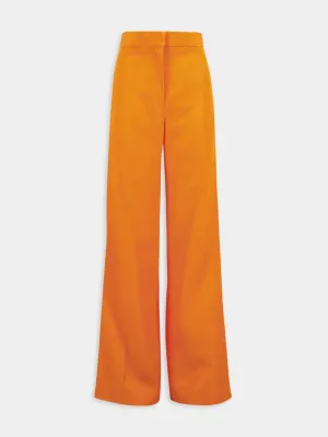 Mid-Rise Flared Trousers