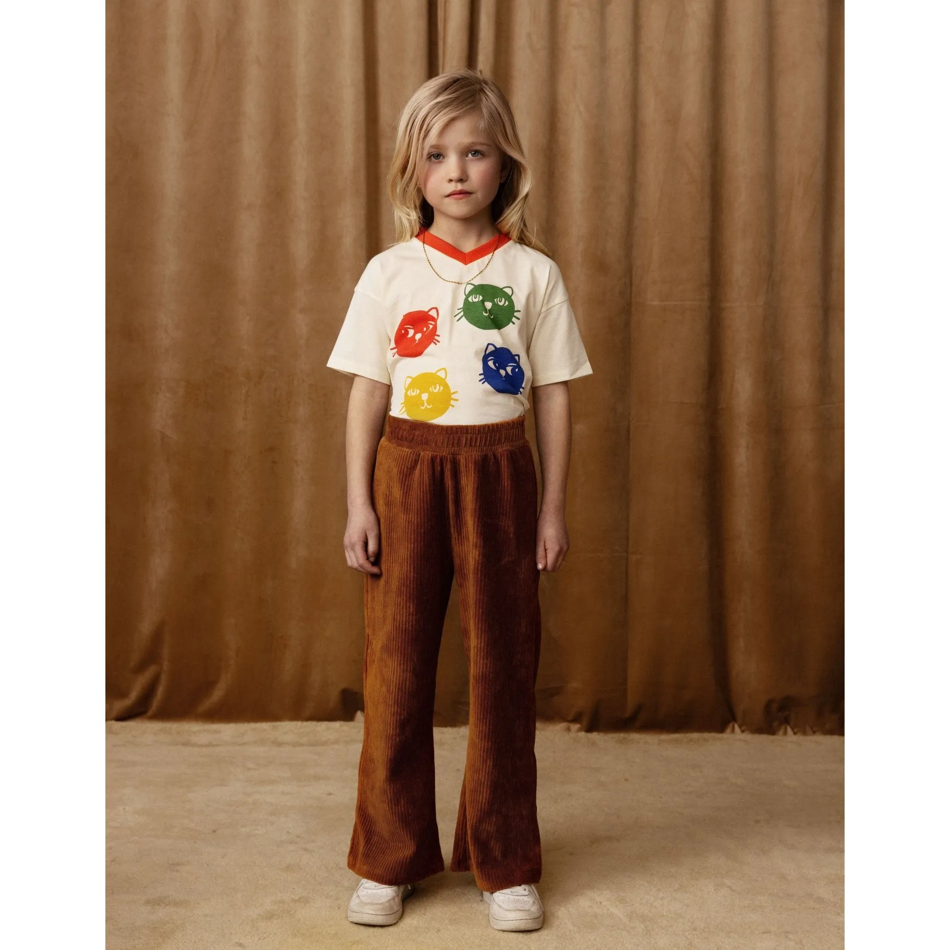 Mini Rodini - Cats corduroy velour trousers