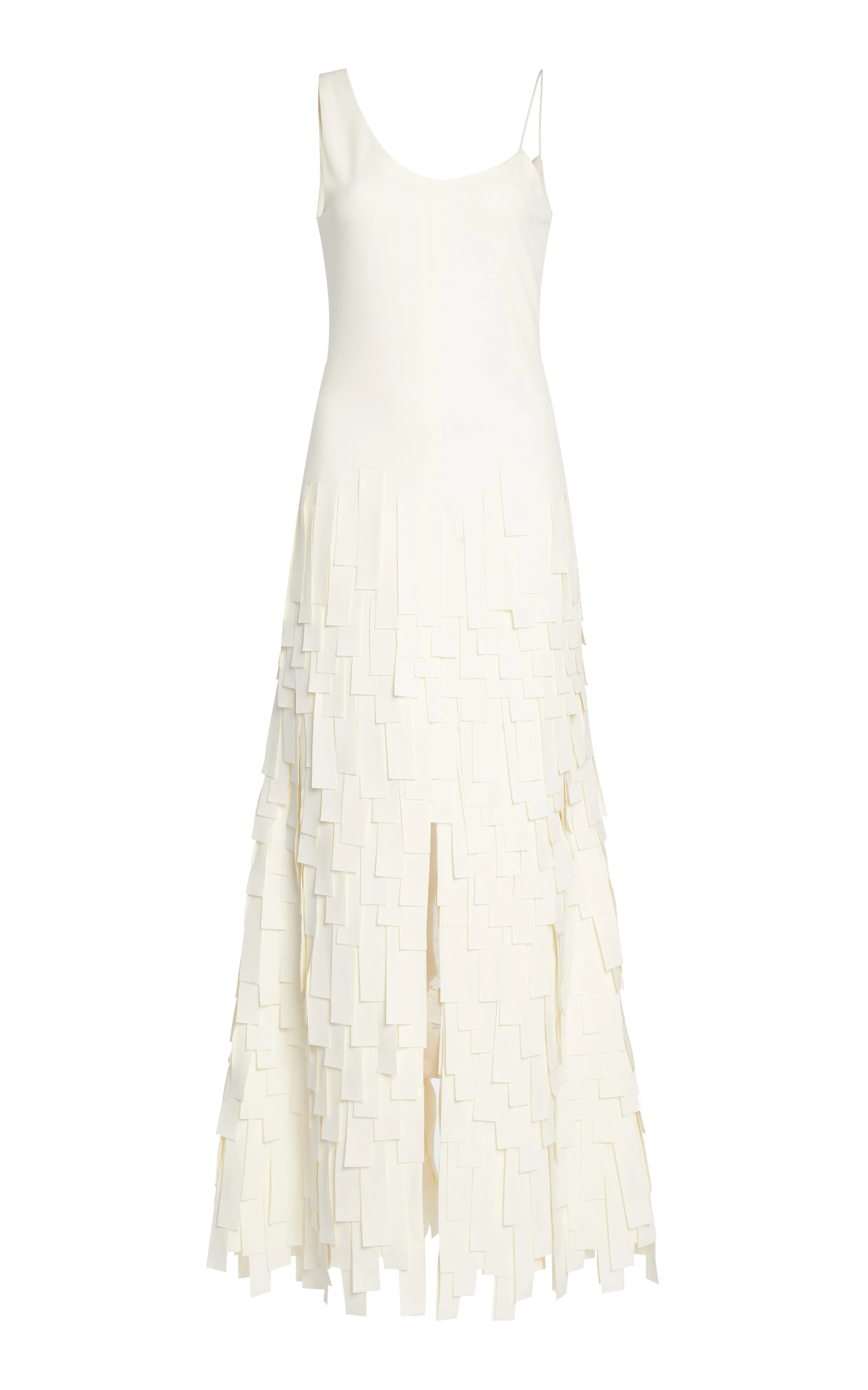 Multi Rectangle Maxi Dress With Front And Back Slits Ivory