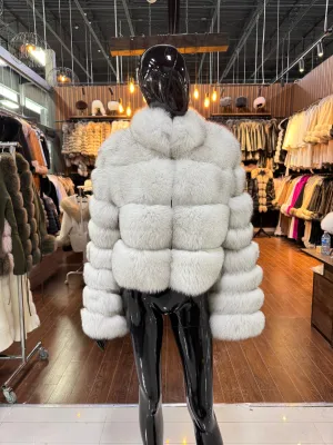 Natural White Fox Fur Jacket