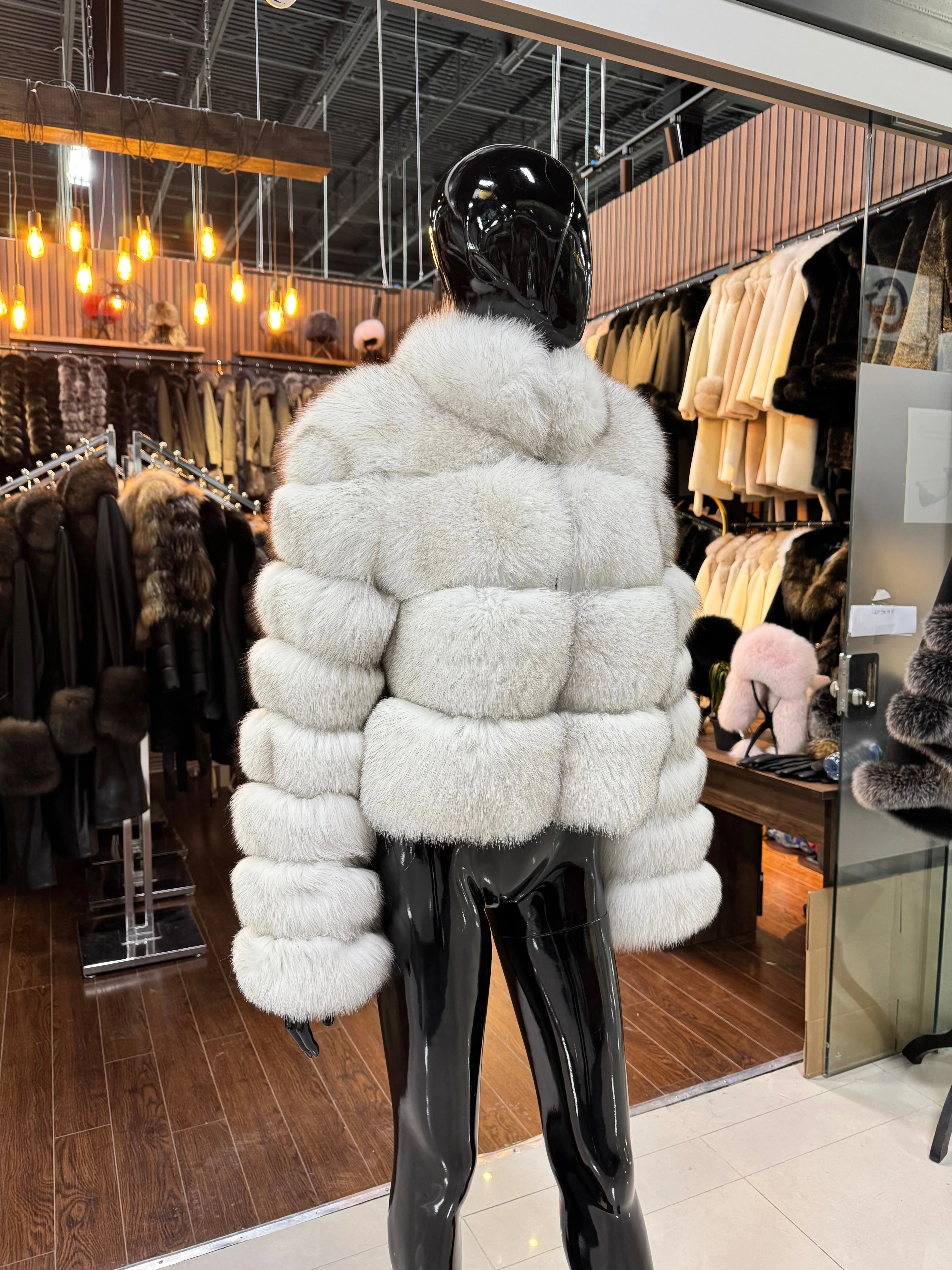 Natural White Fox Fur Jacket