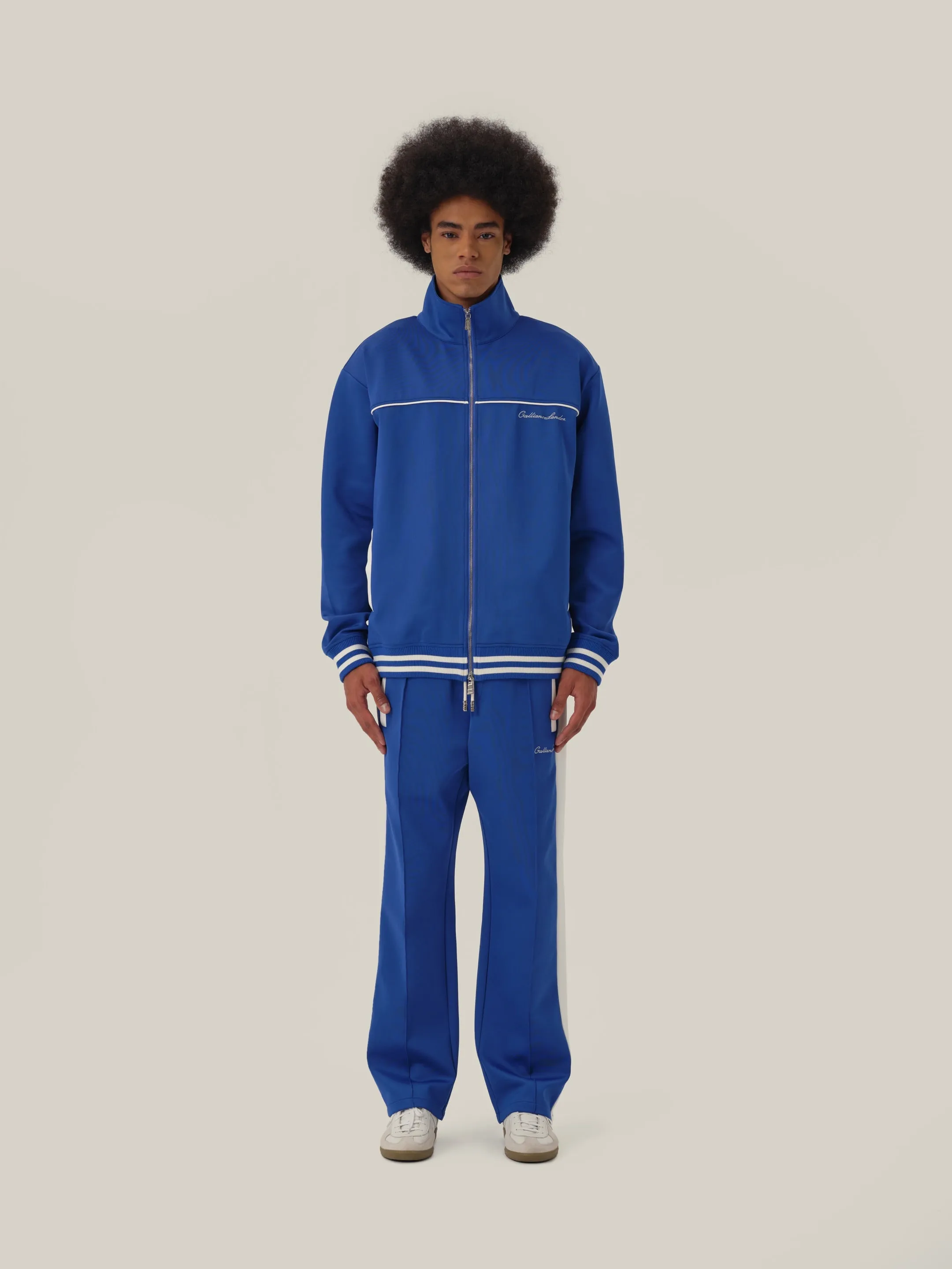 Navy Blue Retro Patchwork School Uniform Sweatpants
