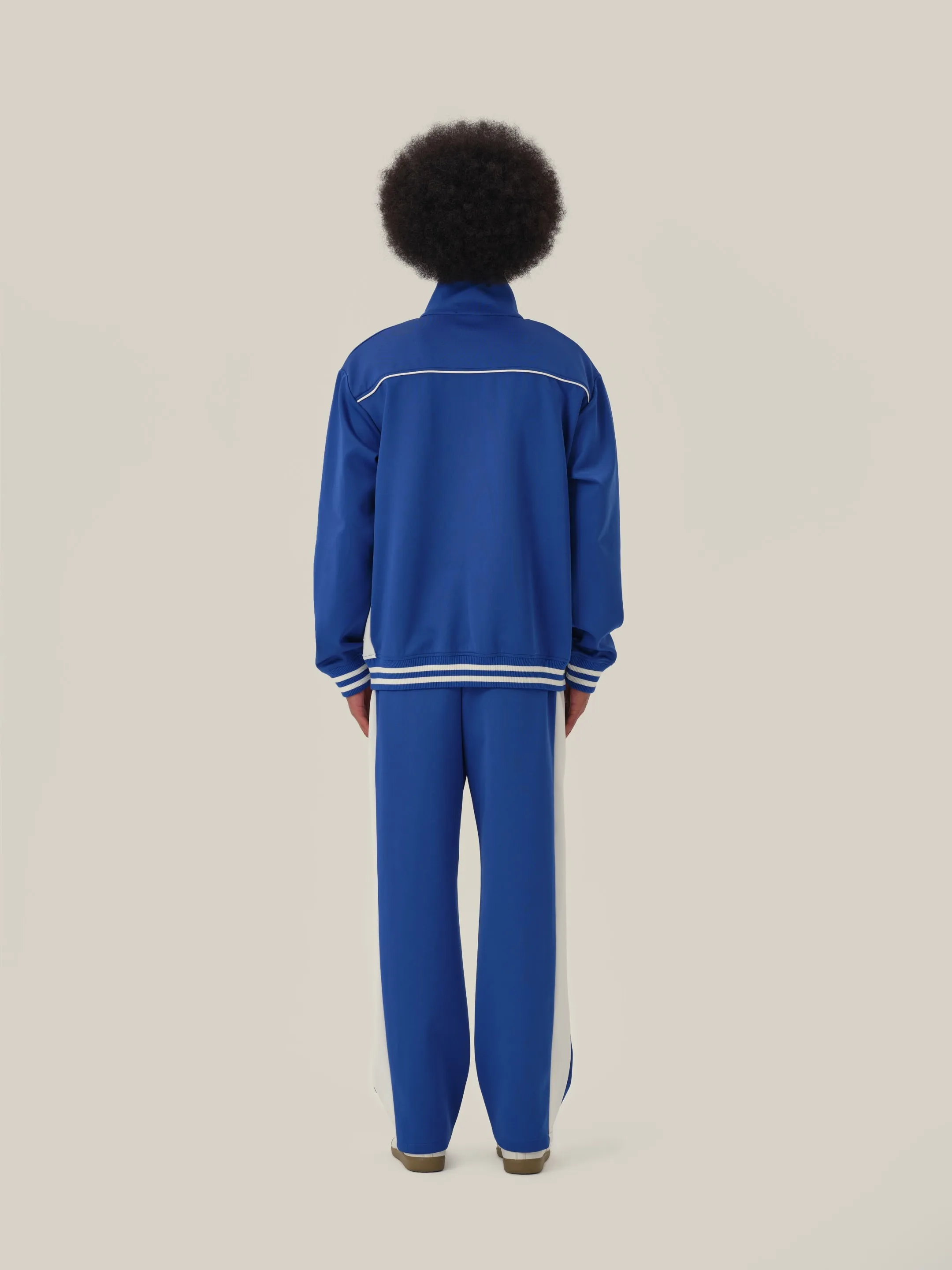 Navy Blue Retro Patchwork School Uniform Sweatpants