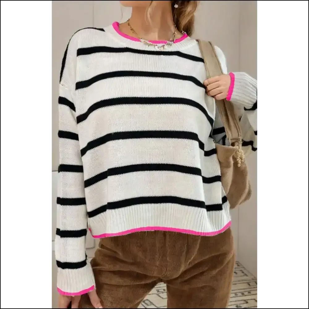 Needful Things: Stripe Contrast Trim Sweater - so Chic  😜