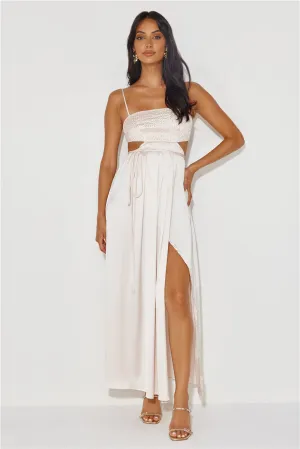 Nights In LA Satin Maxi Dress Champagne