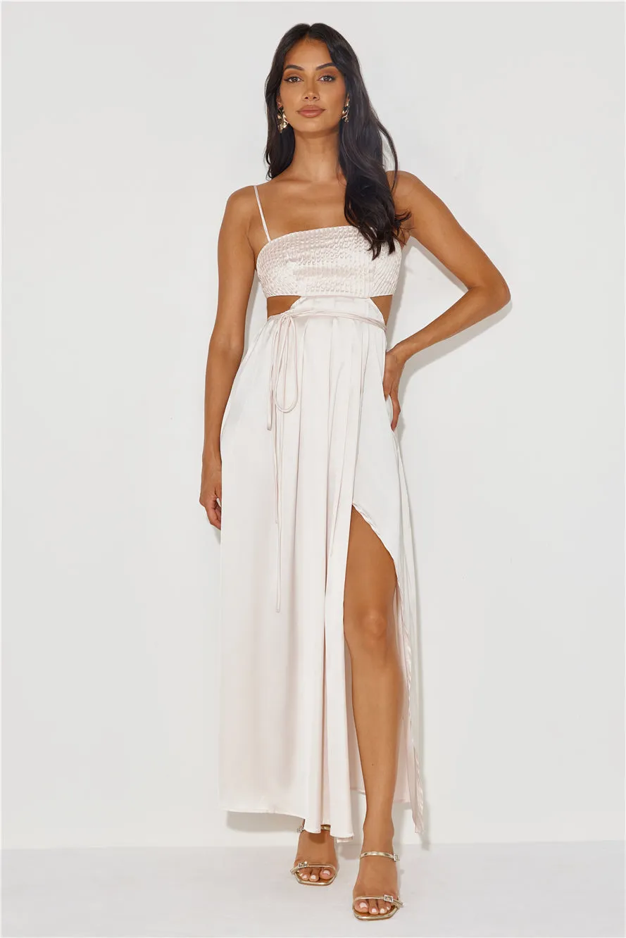 Nights In LA Satin Maxi Dress Champagne