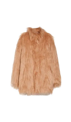nude pink fur coat