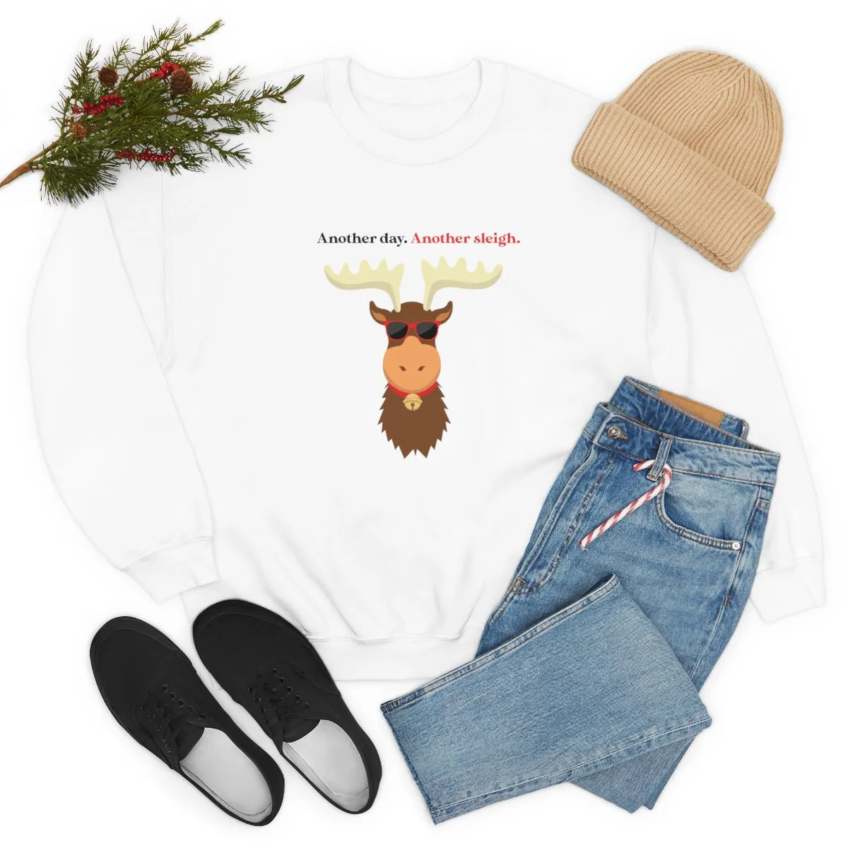 Oh Deer In Black | Crewneck Sweatshirt | Christmas Gifts For Her | Holiday Gifts | Trendy Gifts