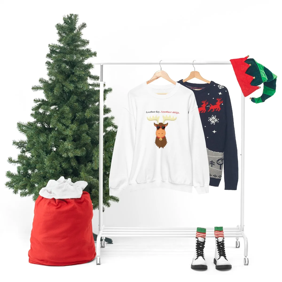 Oh Deer In Black | Crewneck Sweatshirt | Christmas Gifts For Her | Holiday Gifts | Trendy Gifts
