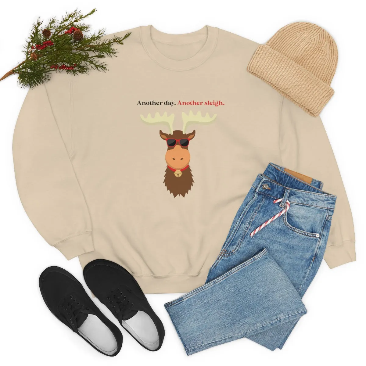 Oh Deer In Black | Crewneck Sweatshirt | Christmas Gifts For Her | Holiday Gifts | Trendy Gifts