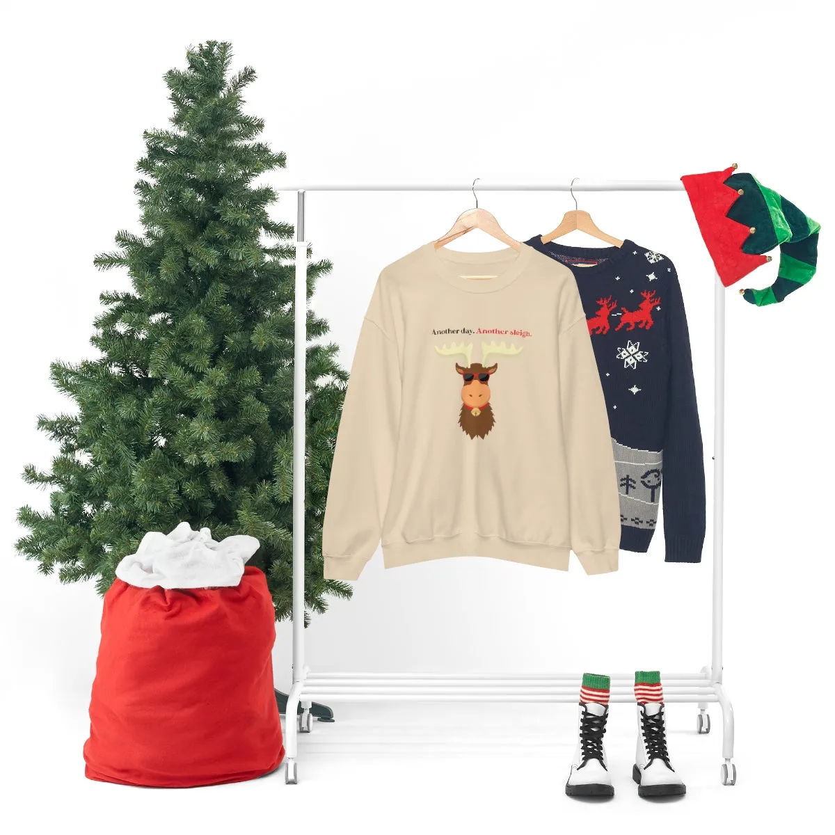 Oh Deer In Black | Crewneck Sweatshirt | Christmas Gifts For Her | Holiday Gifts | Trendy Gifts