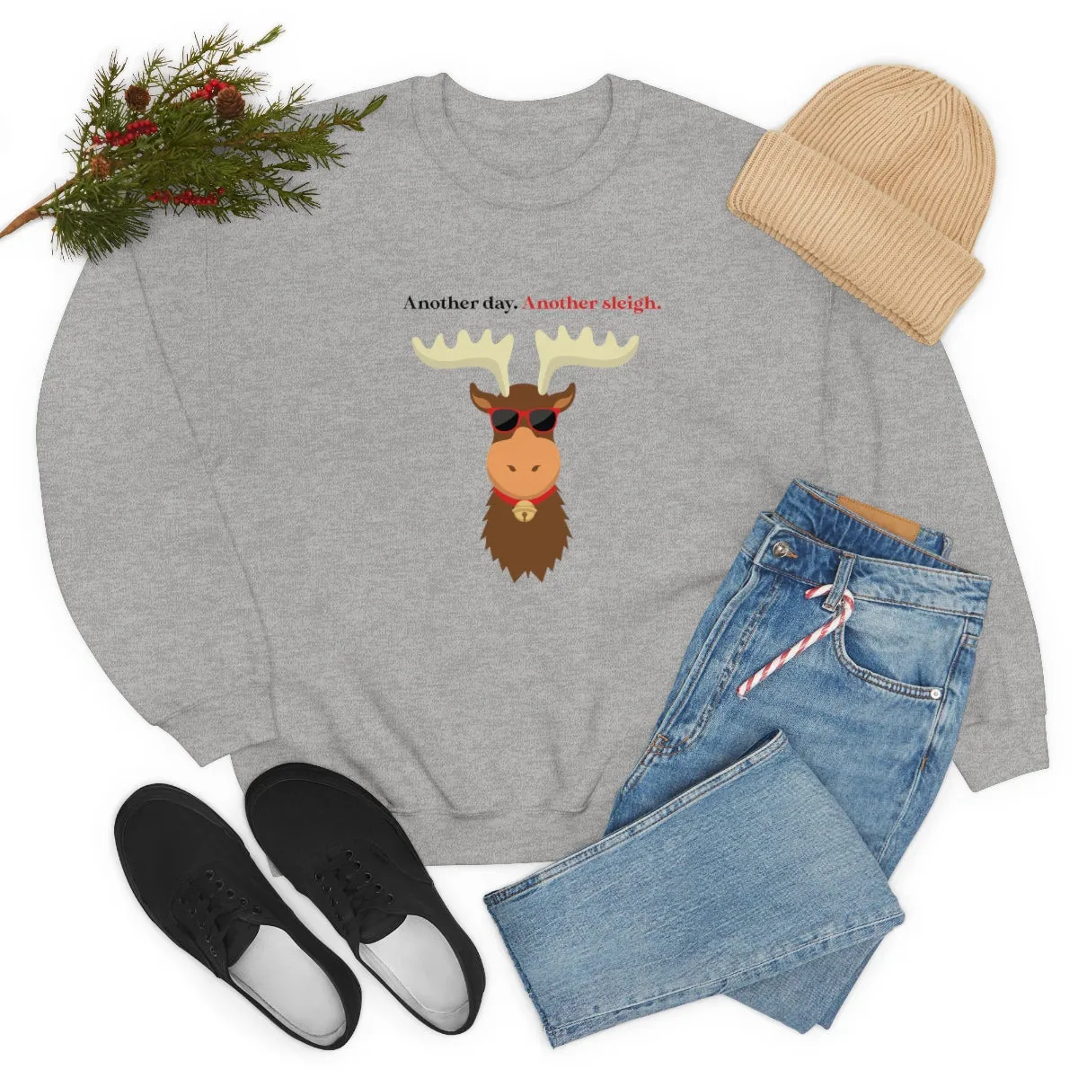 Oh Deer In Black | Crewneck Sweatshirt | Christmas Gifts For Her | Holiday Gifts | Trendy Gifts