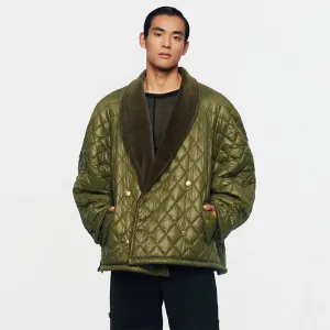 Olive Quilted Oversized Jacket