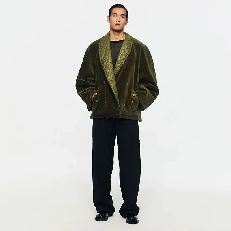 Olive Quilted Oversized Jacket