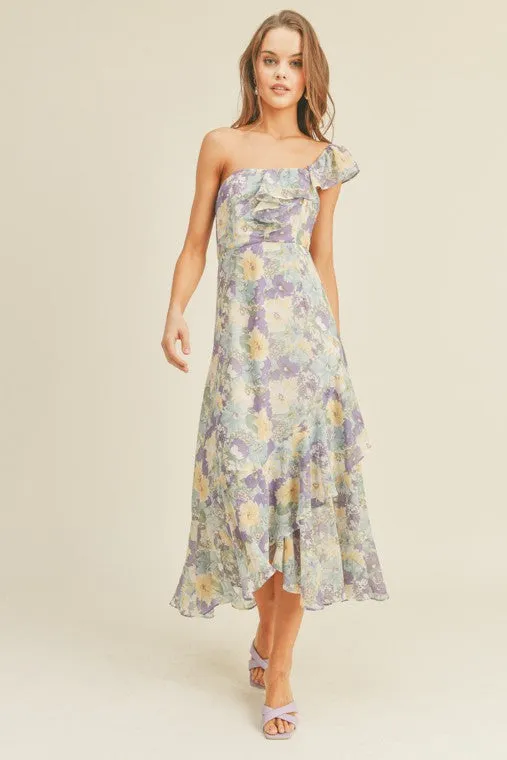 One Shoulder Midi Dress