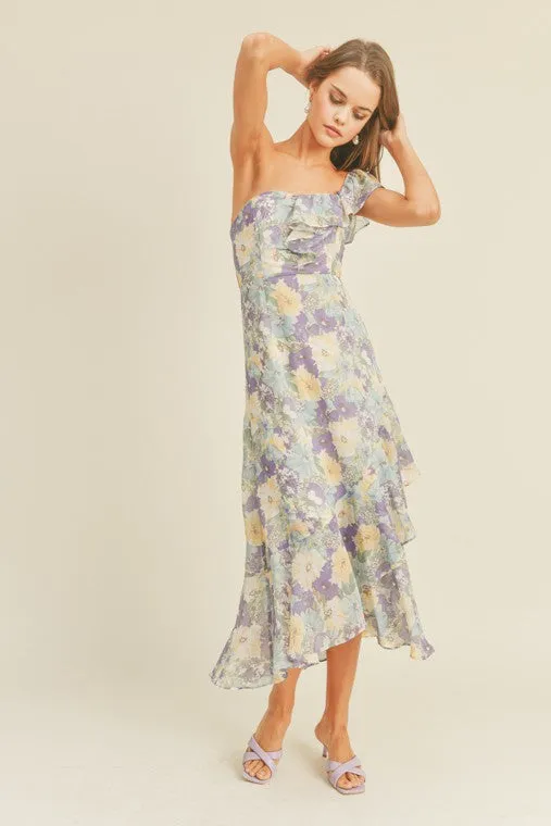 One Shoulder Midi Dress