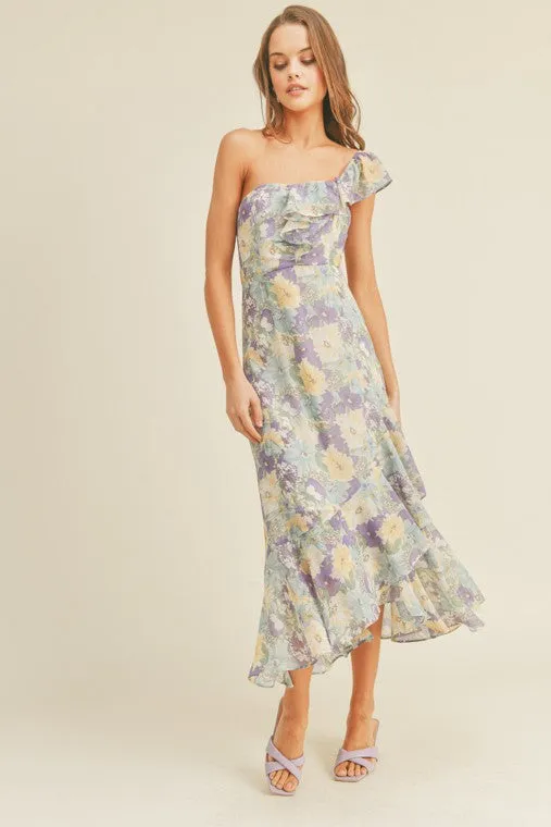 One Shoulder Midi Dress
