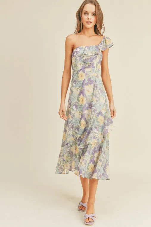 One Shoulder Midi Dress