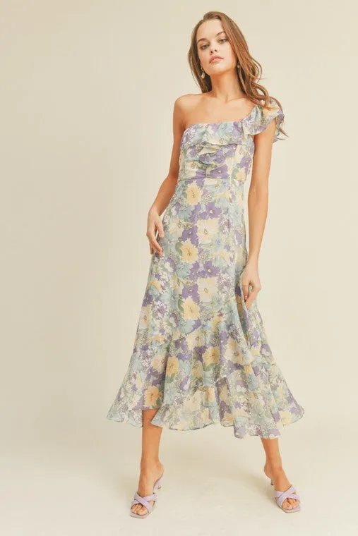 One Shoulder Midi Dress