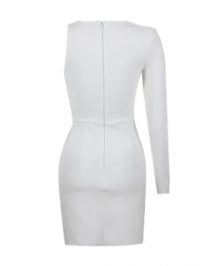 One Sleeve Crystal Bandage Dress
