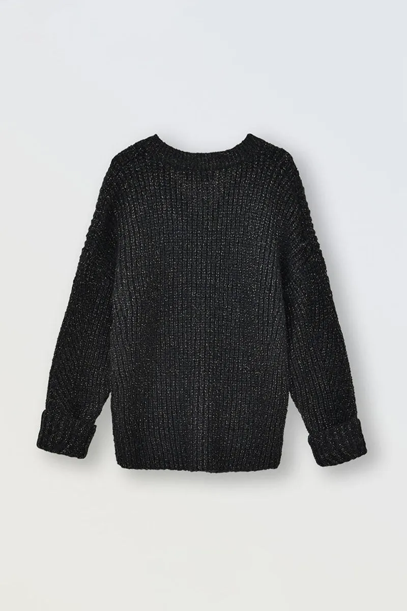 OPENWORK V-NECK SWEATER