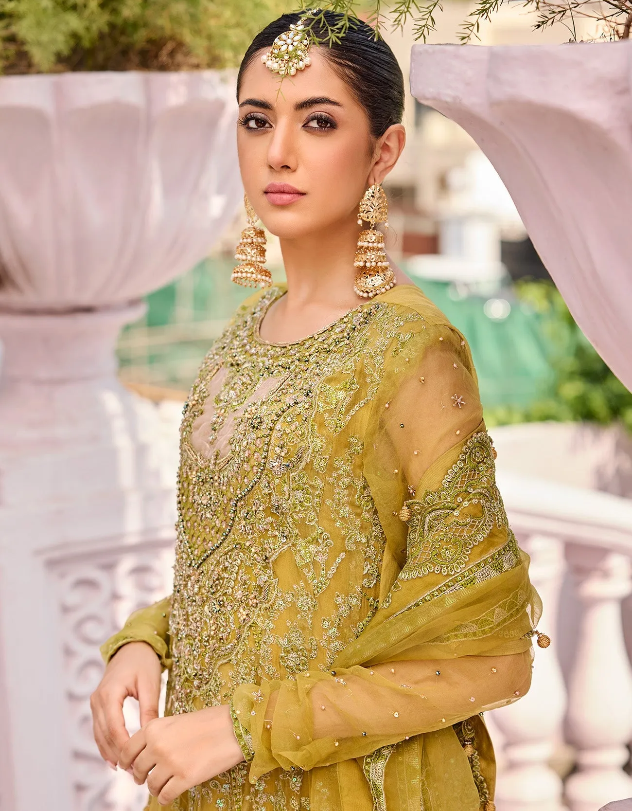 Organza Embroidered Frock Pakistani Party Dresses