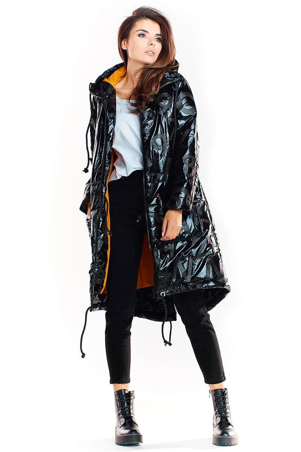 Oversized Insulated Press-Stud Coat