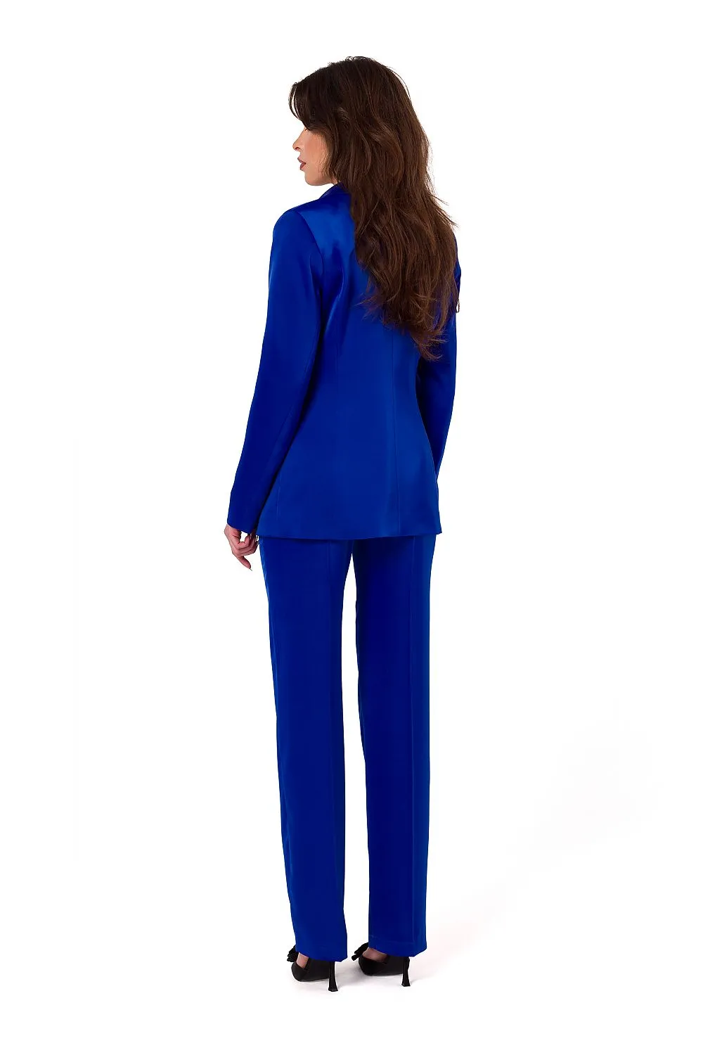 Padded Collar Satin Blazer