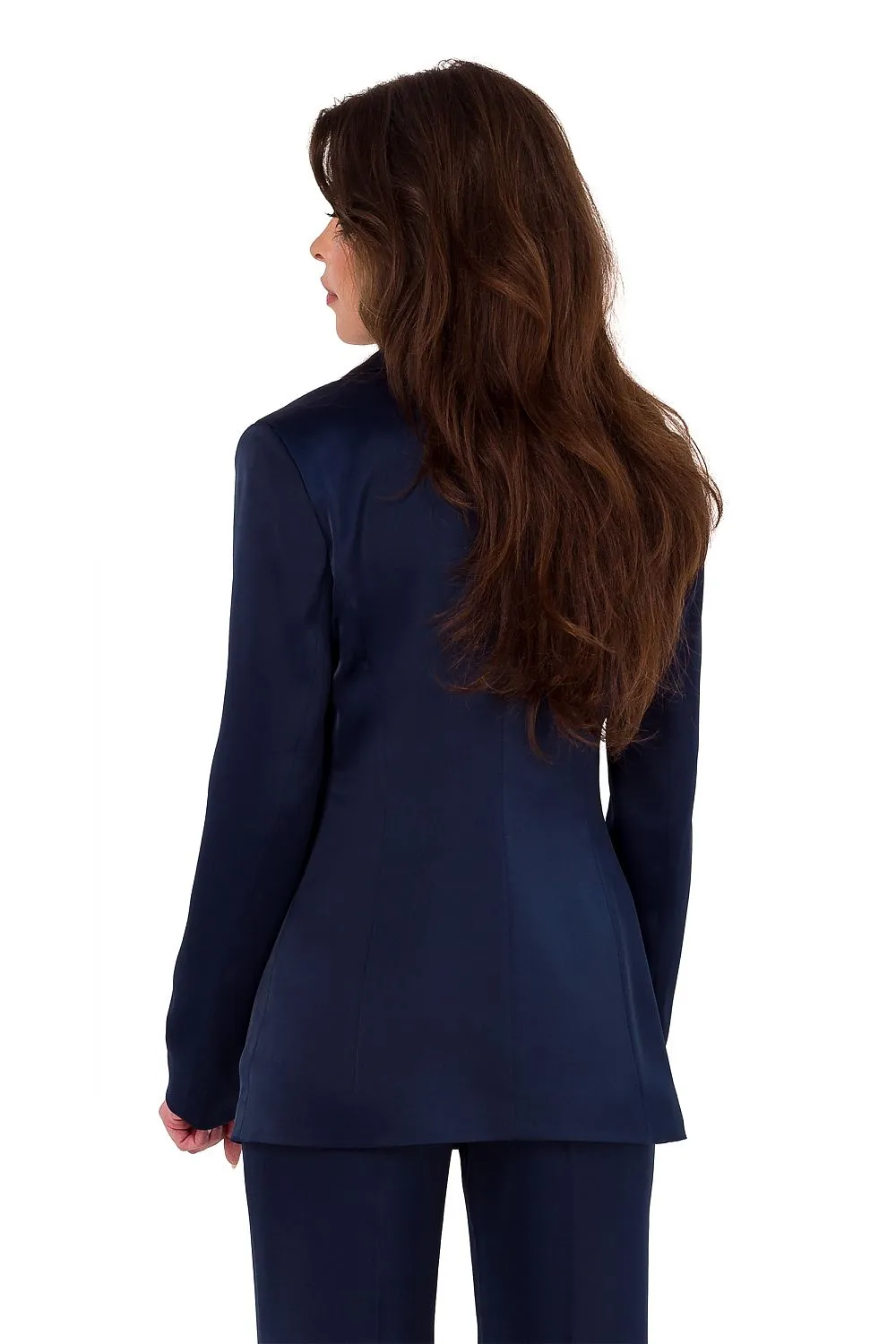 Padded Collar Satin Blazer