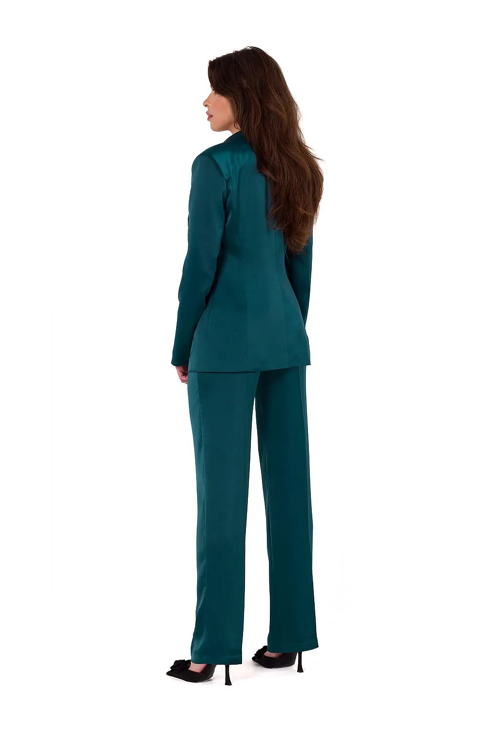 Padded Collar Satin Blazer