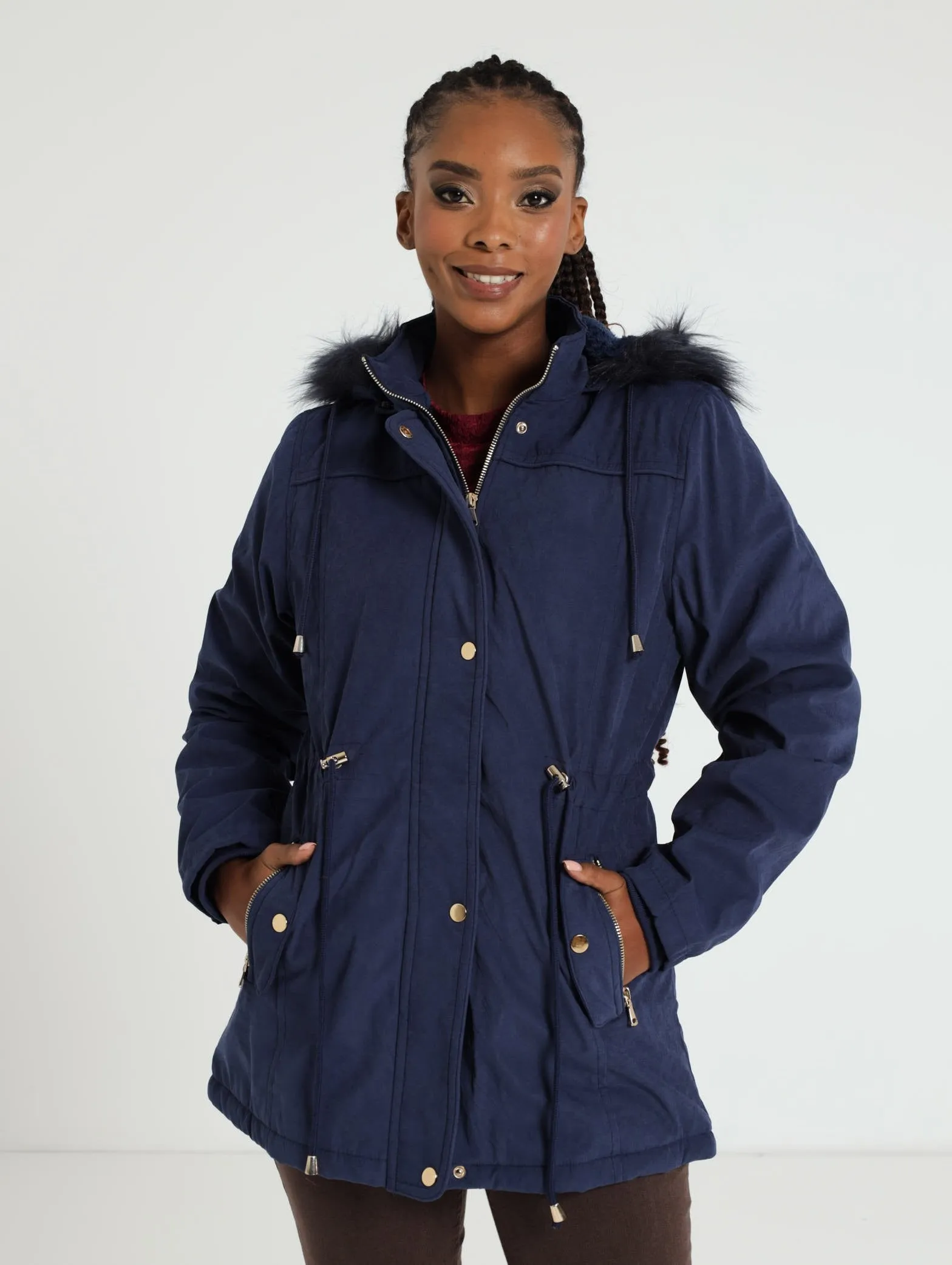 Padded Parker Jacket - Navy