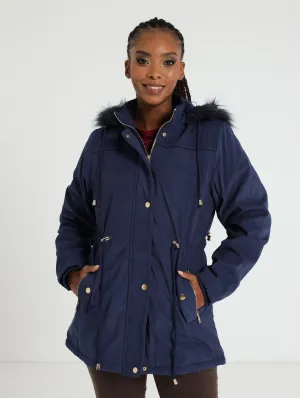Padded Parker Jacket - Navy
