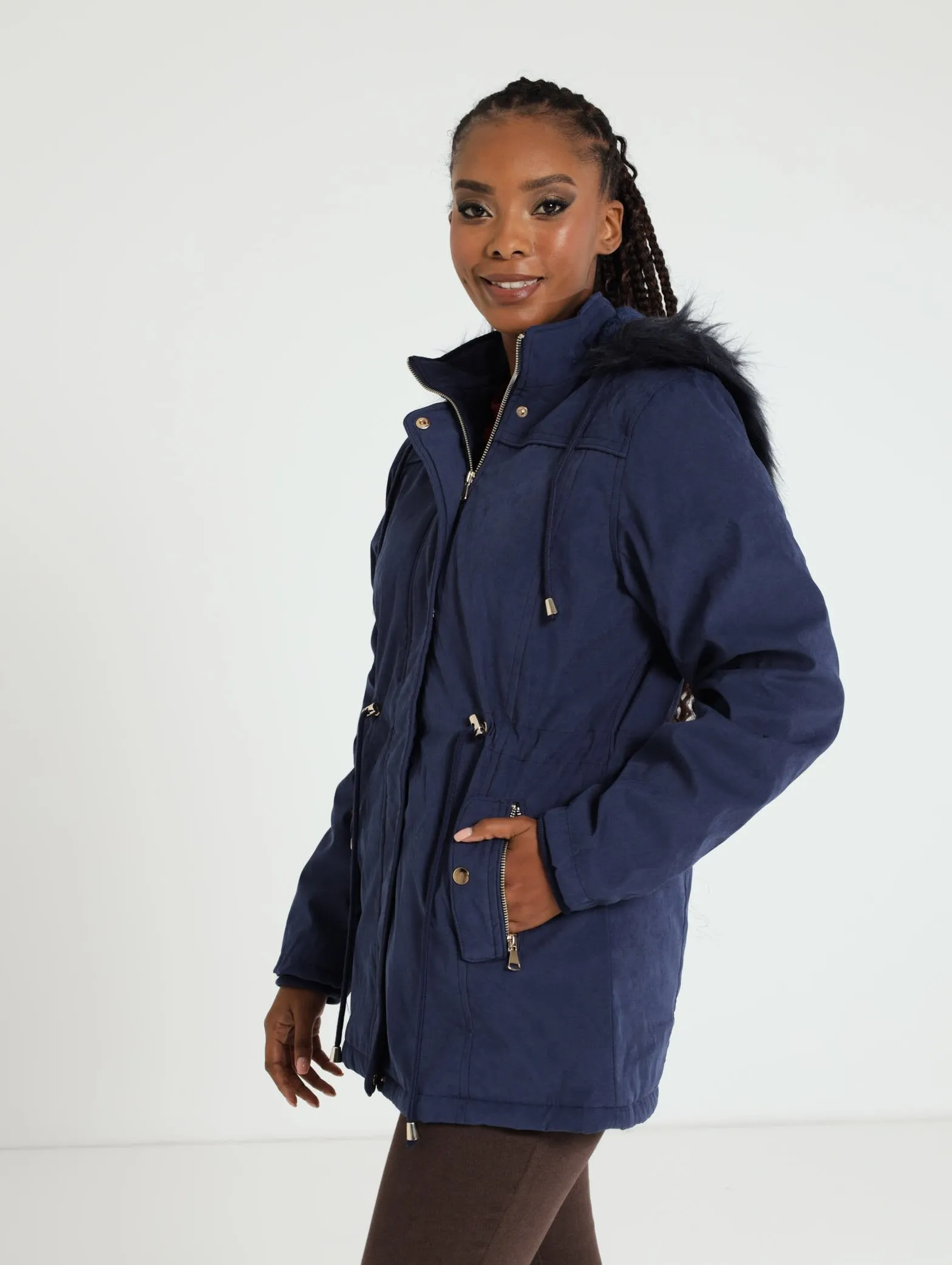 Padded Parker Jacket - Navy