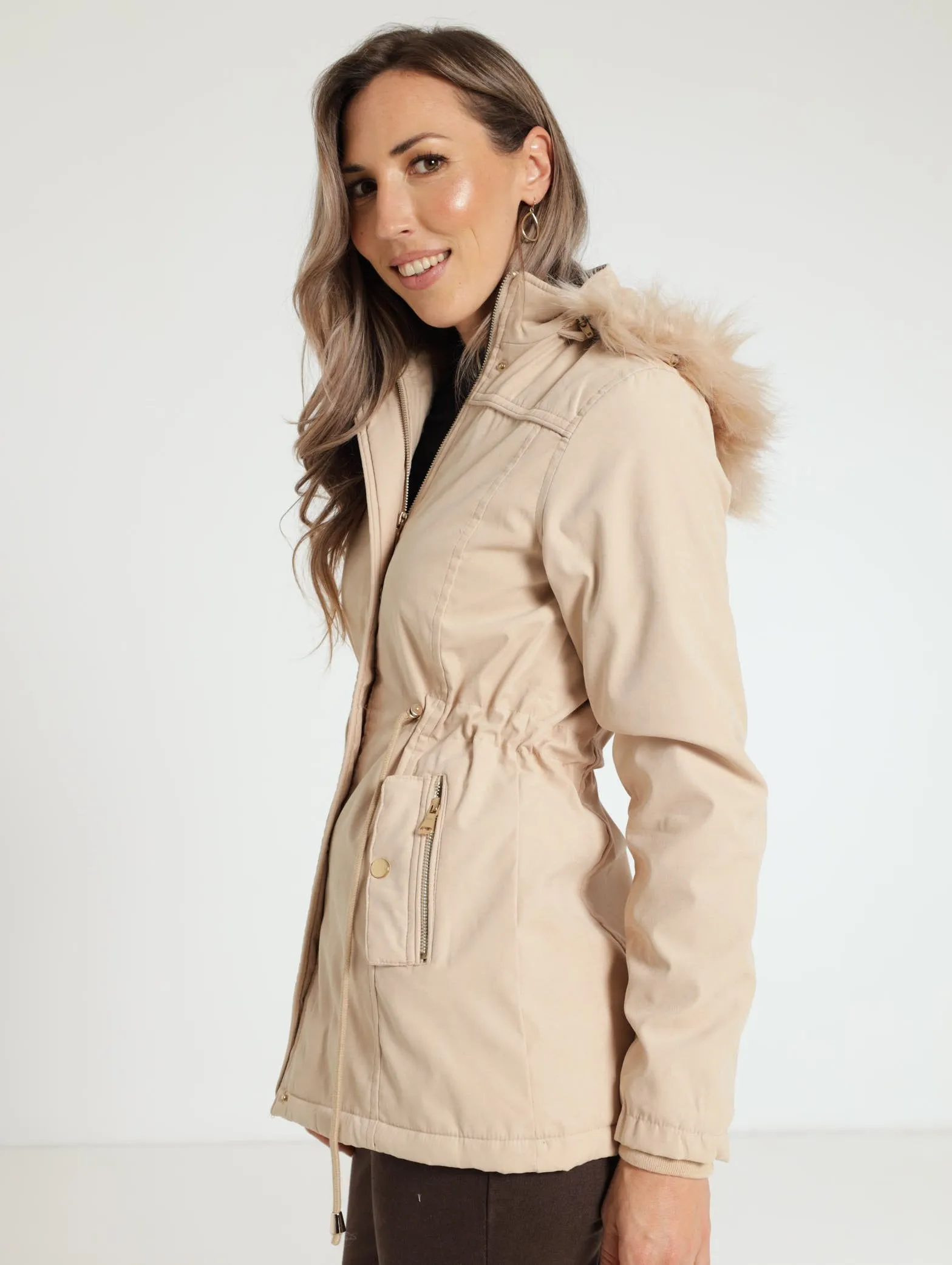 Padded Parker Jacket - Stone