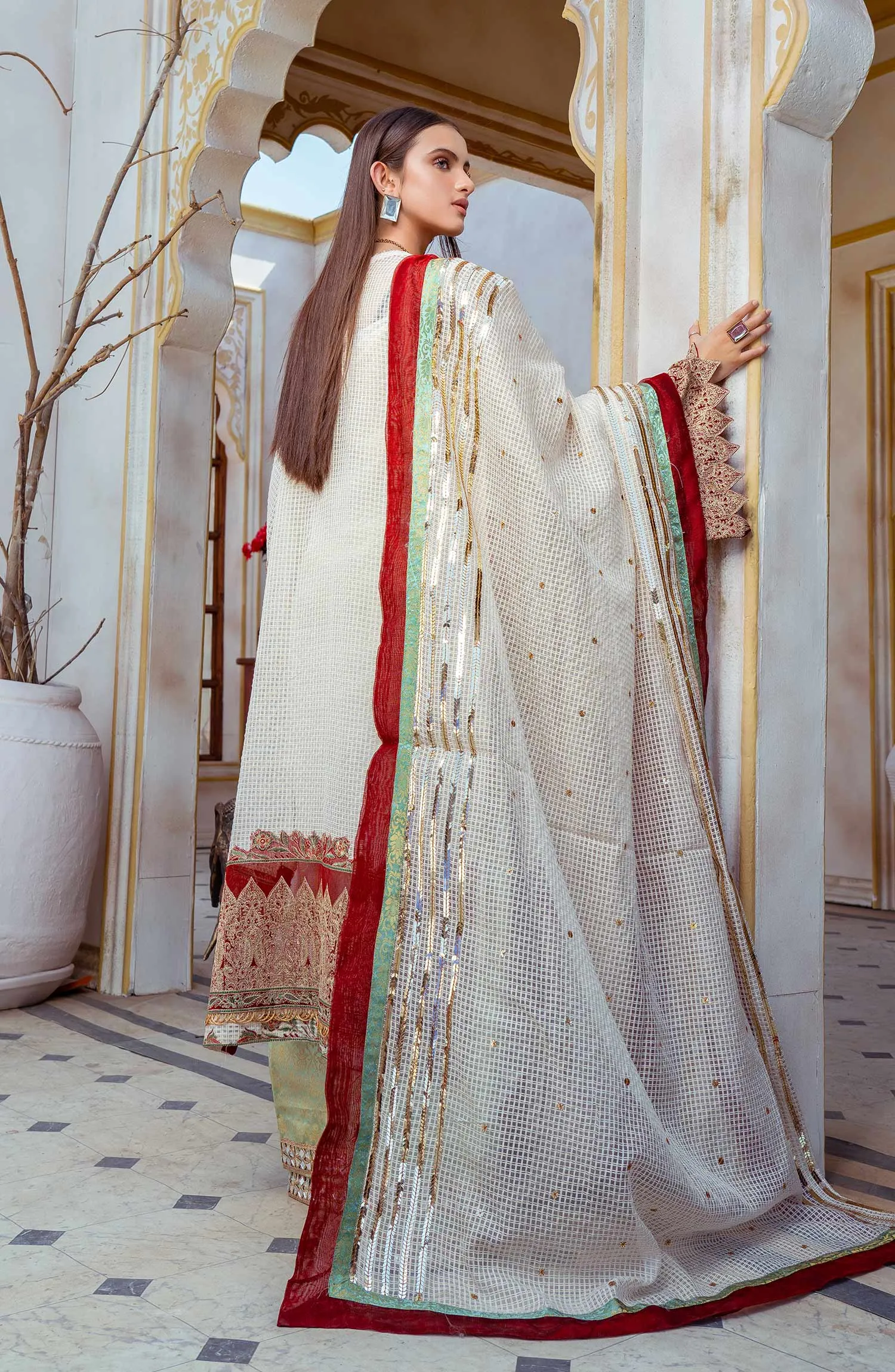 Pakistani Embroidered Salwar Kameez and Dupatta Dress