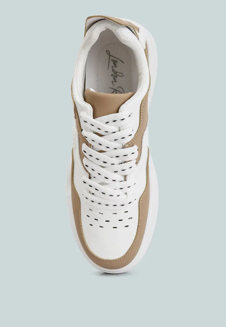 Panelling Detail Flatform Sneakers