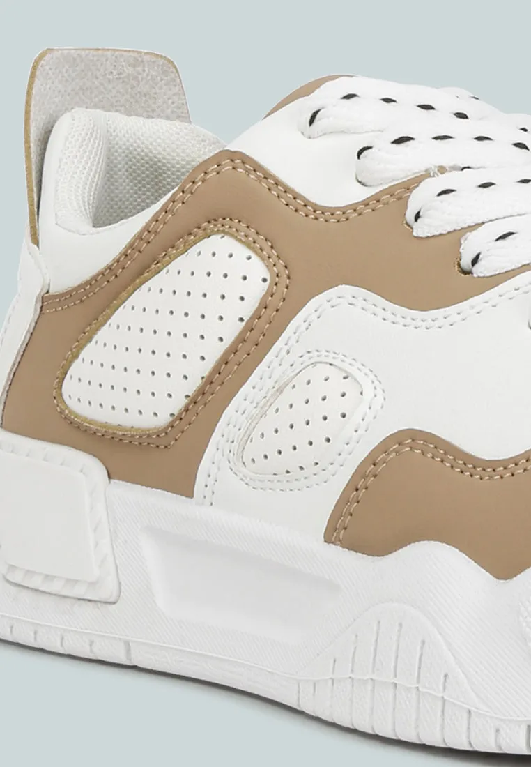 Panelling Detail Flatform Sneakers