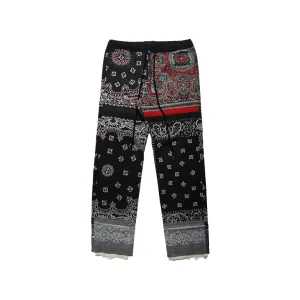 PATCHWORK BANDANA TROUSERS - BLACK