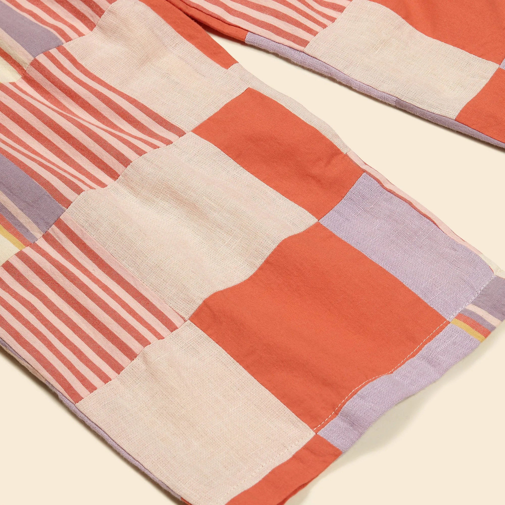 Patchwork Checkerboard Molly Trousers - Solid Stripe Mix (EXCLUSIVE)