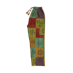 Patchwork Cotton Trousers - Khaki