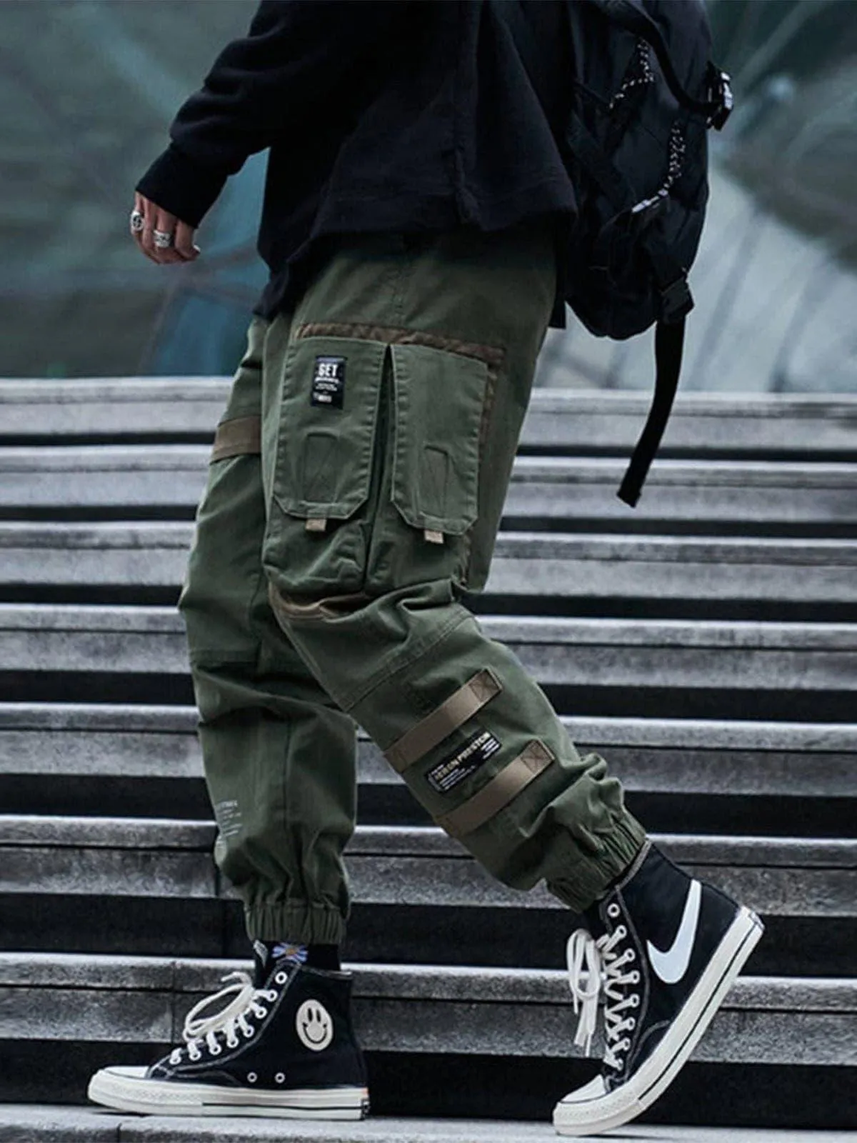 Patchwork Pockets Cargo Pants
